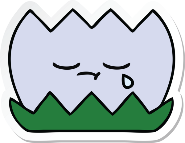 Bir insan tarafından çizilmiş şirin bir nilüfer çiçeğinin çıkartması.