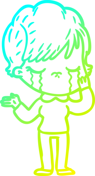 Bir insan tarafından çizilmiş ağlayan bir karikatür çizimi.