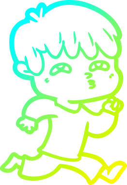 Bir insan tarafından kafası karışmış bir çizgi film karakterinin soğuk çizgi çizimi