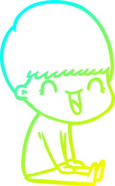 Bir insan tarafından çizilmiş mutlu çizgi film çocuğu çizimi.