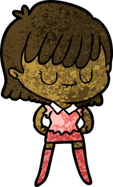 Bir insan tarafından çizilmiş karikatür kadın.