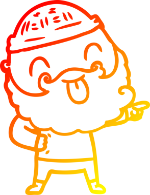 Sakallı bir adamın insan tarafından çizilmiş sıcak bir çizgi çizimi.