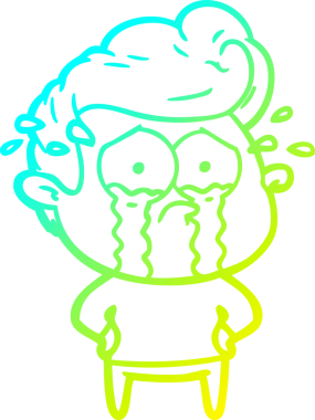 Bir insan tarafından çizilmiş ağlayan bir karikatür çizimi.