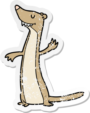 Bir insan tarafından çizilmiş karikatür sansarının sıkıntılı çıkartması.