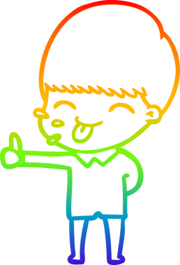 gökkuşağı gradyanı çizimi bir insan tarafından çizilmiş mutlu bir çizgi film çocuğu