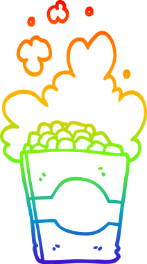 gökkuşağı gradyan çizgi çizimi bir insan tarafından çizilmiş patlamış mısır