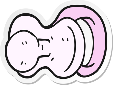 Bir insan tarafından çizilmiş bir çizgi film emziğinin çıkartması