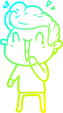 Bir insan tarafından çizilmiş, heyecanlı bir çizgi film çizimi.