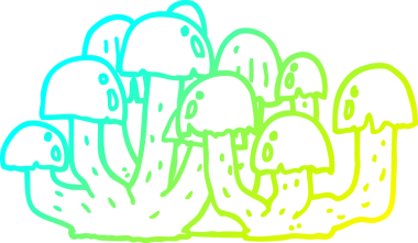 Bir insan tarafından çizilmiş bir mantarın soğuk gradyan çizimi