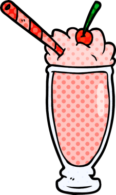 bir insan tarafından çizilmiş karikatür milkshake