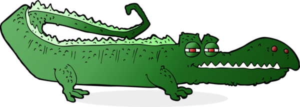 Bir insan tarafından çizilmiş timsah çizgi filmi.