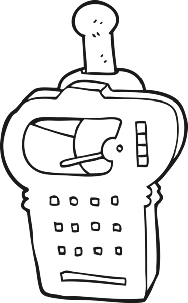 Bir insan tarafından çizilmiş siyah beyaz karikatür bilimsel cihaz