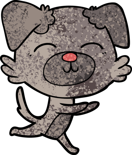 Bir insan tarafından çizilmiş çizgi film köpeği.