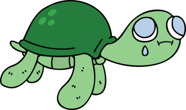 Bir insan tarafından çizilmiş garip bir karikatür kaplumbağa.