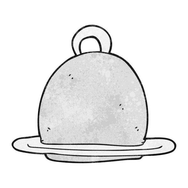 Bir insan tarafından çizilmiş el yapımı karikatür yemek servisi.