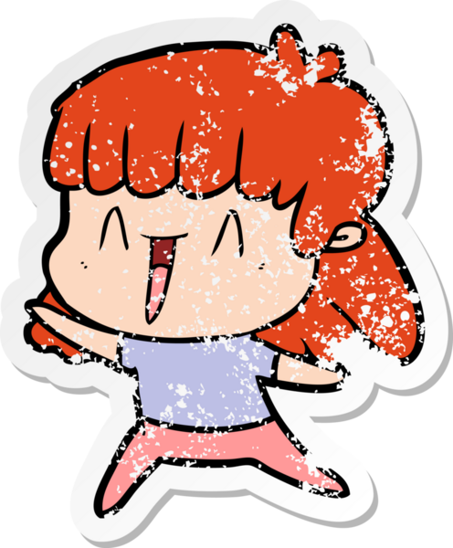 Bir insan tarafından çizilmiş karikatür bir kadının sıkıntılı çıkartması.