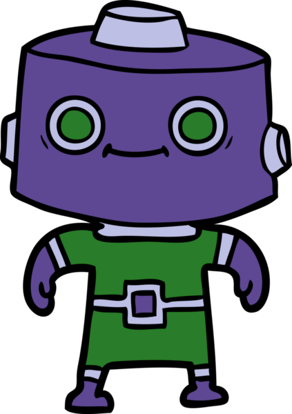 Bir insan tarafından çizilmiş çizgi film robotu