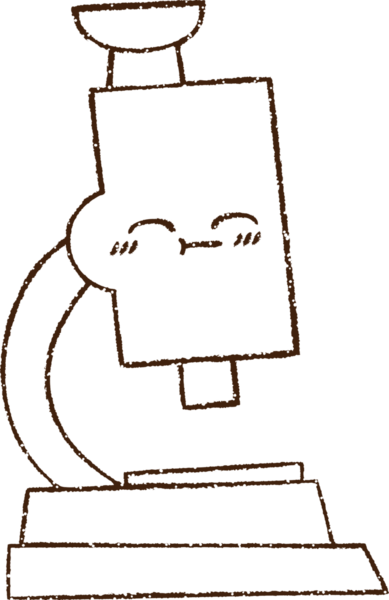 Bir insan tarafından çizilmiş mikroskop Kömür Çizimi