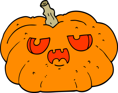 Bir insan tarafından çizilmiş bir balkabağı.