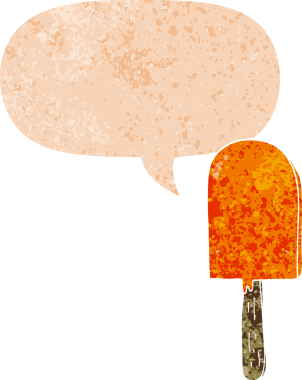 grunge 'da konuşma baloncuğu olan çizgi film lolipopu bir insan tarafından çizilmiş tedirgin geçmiş dokuma tarzı