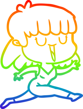 gökkuşağı gradyan çizimi bir insan tarafından çizilmiş bir karikatür kadın