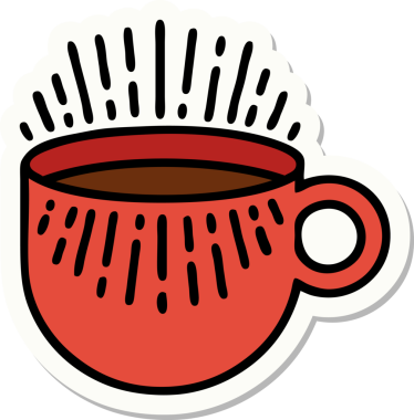 Dövme çıkartması geleneksel kahve tarzında bir insan tarafından çizilmiş.