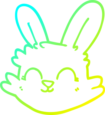 Bir insan tarafından çizilmiş mutlu tavşan çizgi çizimi.