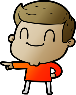 Bir insan tarafından çizilmiş çizgi film dostu bir adam.