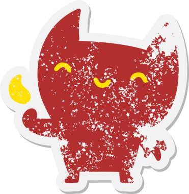 Bir insan tarafından çizilmiş küçük şeytan grunge çıkartması.