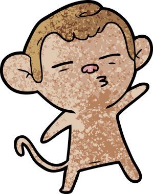 bir insan tarafından çizilmiş şüpheli maymun çizgi filmi