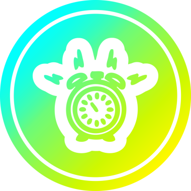 Alarm saati dairesel simgesi, bir insan tarafından çizilmiş havalı gradyan bitiş