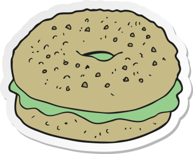 Bir insan tarafından çizilmiş bir simit etiketi.