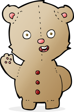 Bir insan tarafından çizilmiş oyuncak ayı.