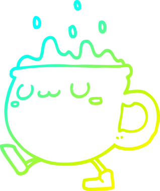 Bir insan tarafından çizilmiş çizgi film kahve fincanı çizimi.