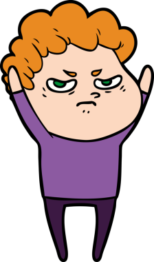 Bir insan tarafından çizilmiş kızgın bir adam.