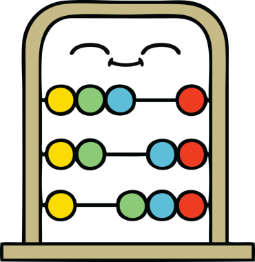 Bir insan tarafından çizilmiş abaküs karikatürü.