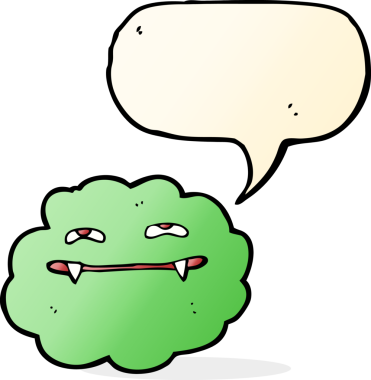 Bir insan tarafından çizilmiş konuşma balonlu çizgi vampir bulutu.