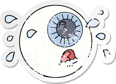 Bir insan tarafından çizilmiş karikatür göz yaşları.