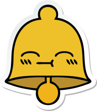 Bir insan tarafından çizilmiş sevimli bir çanın çıkartması.