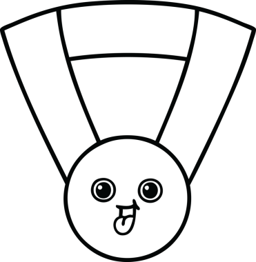 Bir insan tarafından çizilmiş altın madalyanın çizgi çizimi.