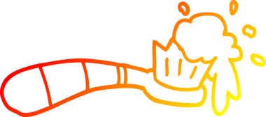 Bir insan tarafından çizilmiş bir diş fırçasının sıcak gradyan çizimi