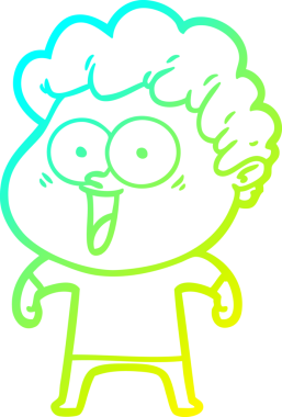 Bir insan tarafından çizilmiş mutlu bir adamın soğuk çizgi çizimi.