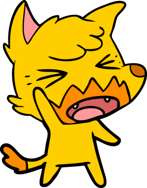 Bir insan tarafından çizilmiş tilki çizgi film karakteri