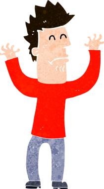 Çizgi film bir insan tarafından çizilmiş stresli adam