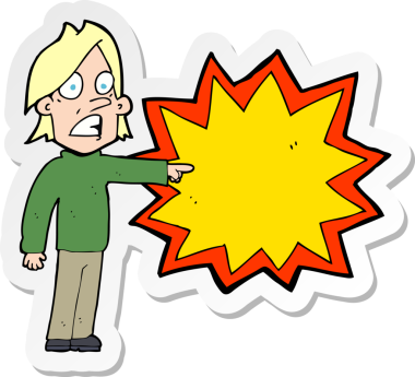 Bir insan tarafından çizilmiş bir karikatür adamın çıkartması.