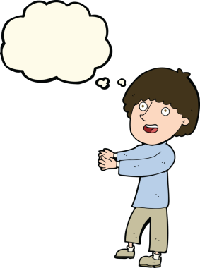 çizgi film mutlu adam bir insan tarafından çizilmiş düşünce baloncuğu ile gösteren