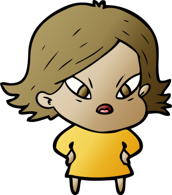 Çizgi film bir insan tarafından çizilmiş stresli kadın.