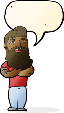 Bir insan tarafından çizilmiş konuşma balonu olan gururlu bir adam.