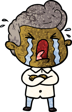 Bir insan tarafından çizilmiş ağlayan bir karikatür.