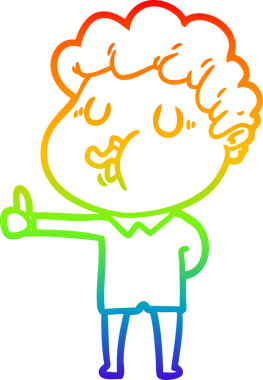 Gökkuşağı gradyan çizimi bir insan tarafından çizilmiş bir çizgi film karakteri.